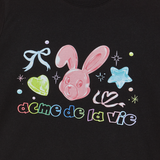 25SS TWINKLE JEWELRY BUNNY WOMAN SHORT SLEEVE T-SHIRT BLACK