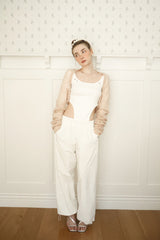  Eyelet side-cut tee (white)