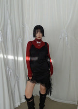 CRAYON HIGH NECK TOP (BURGUNDY)