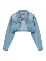 BOLERO SHAPE DENIM JACKET (LIGHT BLUE)
