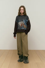 コレクションロウキーブッククラブプリンテッドスウェットシャツ [DARK BROWN]
