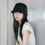 Band Paper Knit Bonnet Hat (Black)