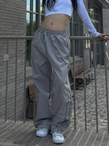 Two-way two-line crunchy wide trek long pants (3 colors)
