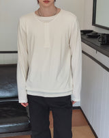 Ullen Wool Henley Neck Double Long Sleeve Tee