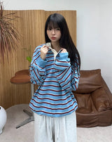 Pend Striped Collar Sweatshirt