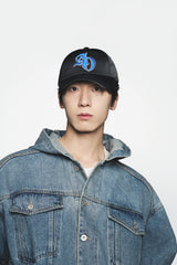 25SS シンボルロゴサテンボールキャップ ブラック