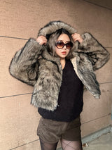 Sado Hoodie Fur Jacket