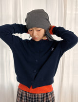 KNIT TRIANGLE SCARF (CHARCOAL)