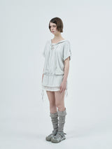 eyelet lace hood op / melange