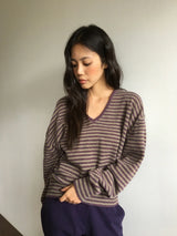 Cebu striped V-neck knit (2color)