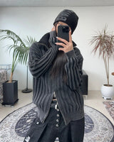 テリーピグメントリブニットジップアップ