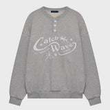 Catch Waves Henly Neck Sweatshirts Melange Grey