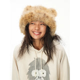 "I'm a Leopard Print Bear" Leopard Print Furry Bear Ears Hat