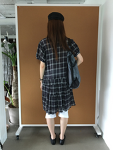 Cold check collar dress (2color) 