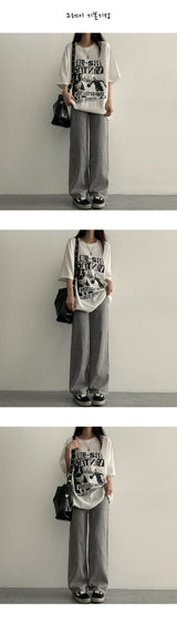 [Basic, Long/S-2XL] ライトバックバンディングサマーセミワイドデニム