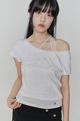 ペタラインレースTEE white