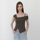 (T-7069)LANI ONE OFF SHOULDER KNIT