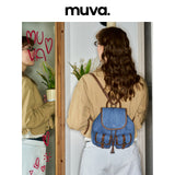 muva.キャンバス ミニ リュック ライトウェイト マルチポケット バッグ