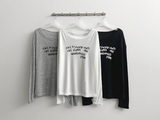 Alling lettering shoulder long sleeve tee