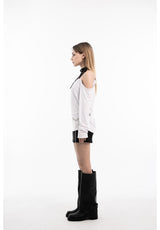 Four seasons low rise banding mini skirt (2 colors)