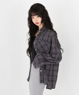 LOOSE FIT CHECK LONG SLEEVE SHIRT [3color]