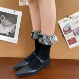 Big Polka Dot Lace Ribbon Frill Socks