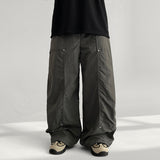 Rogen Nylon Rivet Slit Carpenter Wide Pants (3 colors)