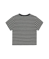ストライプ ベーシック ロゴ Tシャツ グレー