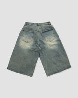 Level-Distressed Bermuda Denim Shorts