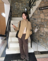 Double button short trench jacket
