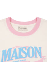 Women's Crop Vintage Mood Ringer Short Sleeve T-Shirt Cream (FCE2TS201W)