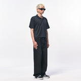 MANS クロップピケポロシャツ BLACK