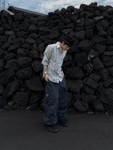 MOS Washed Buckle Wide Pants 4C