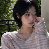 クロスクリップスデコレーテッドストリートY2Kファッションデイリーネックレス