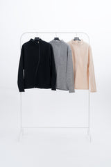 Lilia Curve Golji Knit Zip-Up