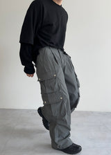 nylon suit pocket pants(2colors)