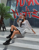 バスケットVネックメッシュ半袖Tシャツ