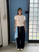 pintuck wide track pants 
