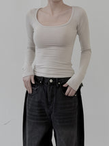 Body Slim Deep Square Tee