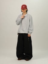 ポル ノンフェード ステッチ ワイドデニムパンツ