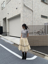 RIBBED HALF NECK TEE (4C)