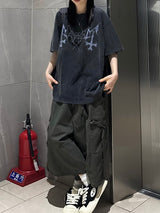 vintage washed cargo bermuda pants