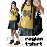 デリースリムラグラン半袖Tシャツ (4 colors)