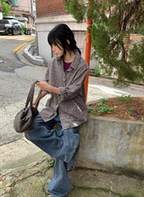 26FW★ [BAONHAUS] Kurenin Roll-up Check Shirt