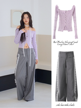 side lace wide slacks