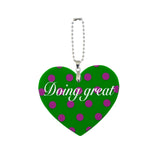 Polka Dot Heart Shape Bag Charm