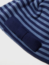ソフトボービーニーストライプブルー