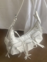 Cellander Pocket Tassel Shoulder Bag (white)