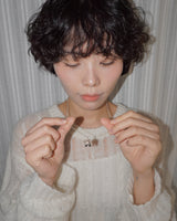 [925SILVER] ROSETTE RIBBON NECKLACE