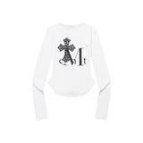 サハラヒョウ クロスバック ロゴ Uネック Tシャツ (2Color)